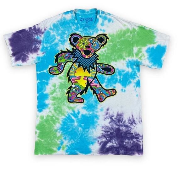 LIQUID BLUE Grateful Dead Bear Psychedelic Sunrise Tee Size M New w/o Tag - Picture 1 of 8